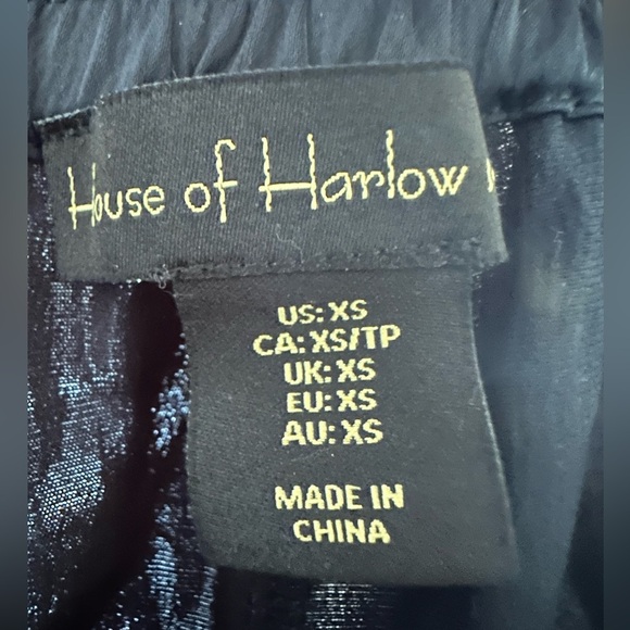 House of Harlo 1960 Satin Pants Wide  Leg Blue - Picture 5 of 6